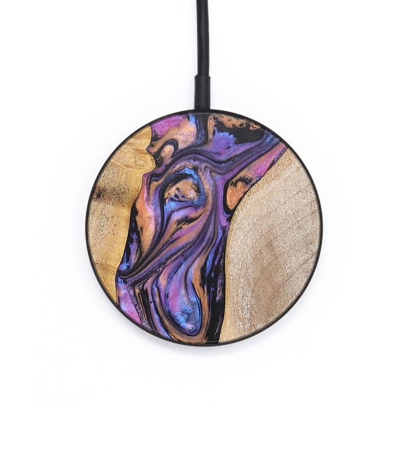 Circle Wood+Resin Wireless Charger - Rodney (Purple, 703300)