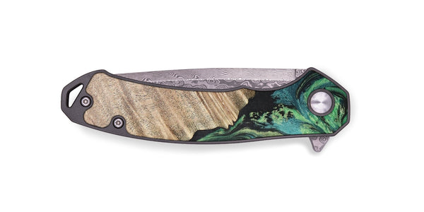 EDC Wood+Resin Pocket Knife - Deandre (Green, 703314)