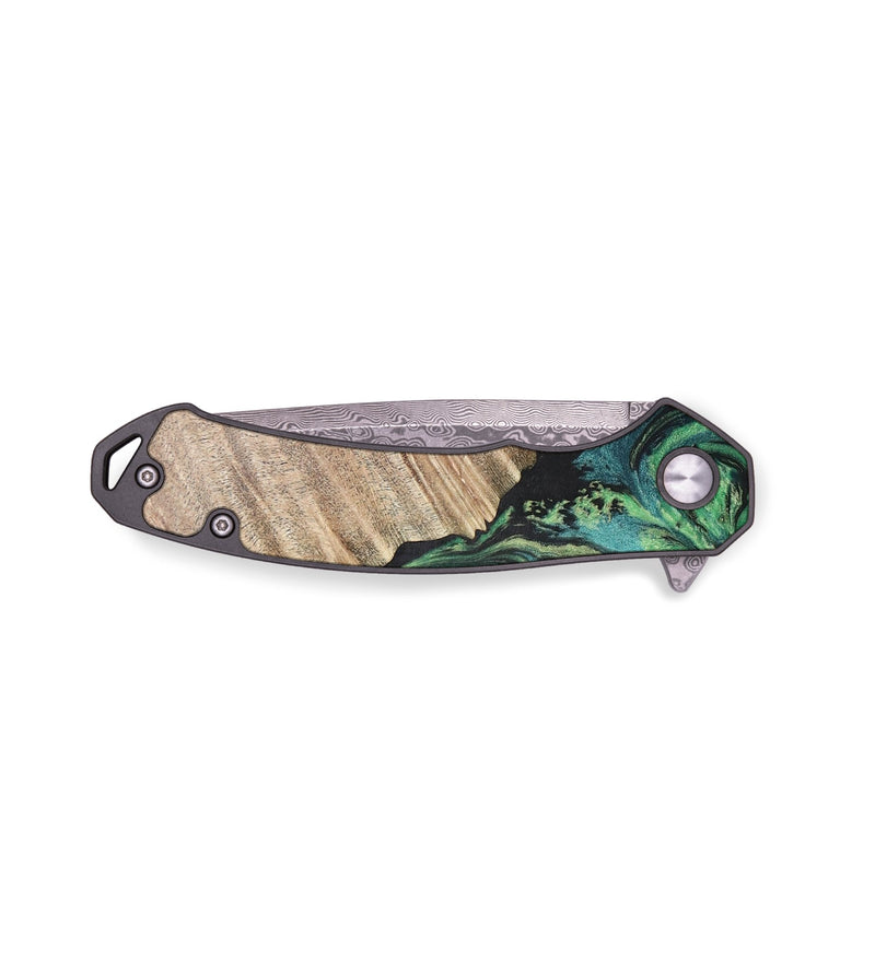 EDC Wood+Resin Pocket Knife - Deandre (Green, 703314)