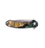 EDC Wood+Resin Pocket Knife - Pam (Green, 703315)