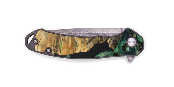 EDC Wood+Resin Pocket Knife - Pam (Green, 703315)