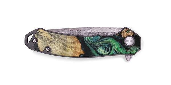 EDC Wood+Resin Pocket Knife - Aria (Green, 703316)