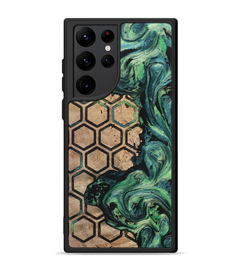 Galaxy S22 Ultra Wood+Resin Phone Case - Paislee (Pattern, 703328)