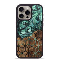 iPhone 15 Pro Max Wood+Resin Phone Case - Hazel (Pattern, 703333)