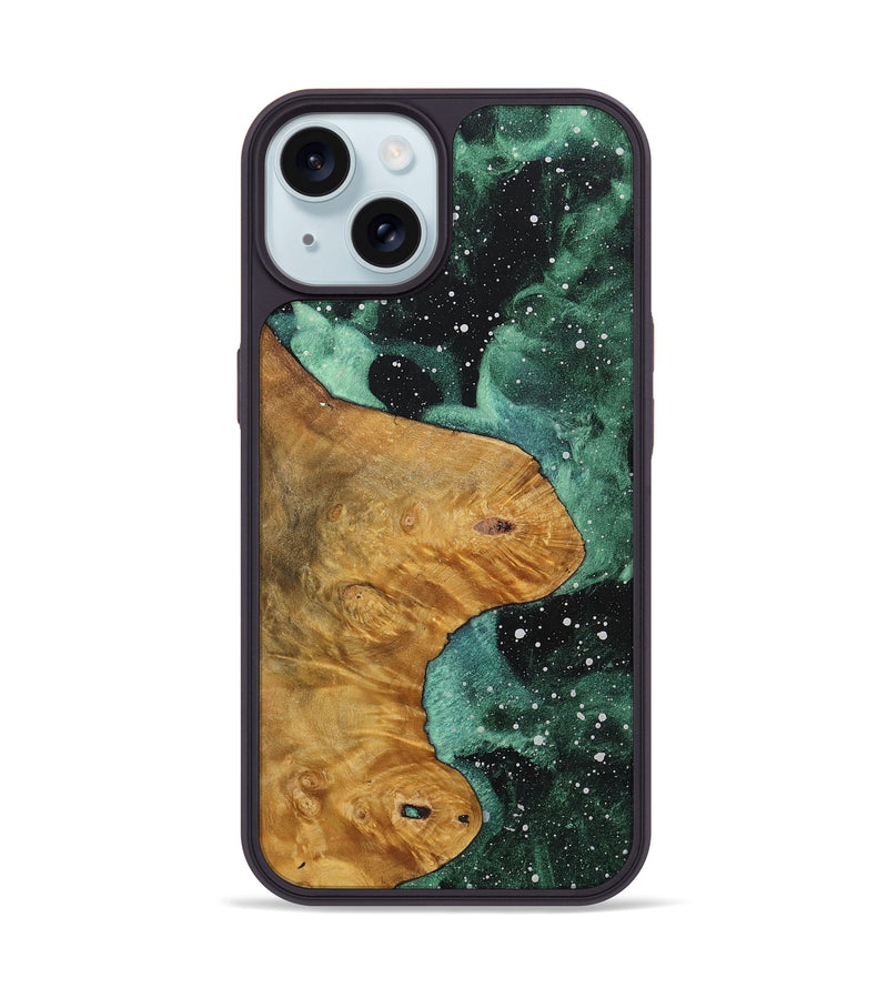 iPhone 15 Wood+Resin Phone Case - Sue (Cosmos, 703348)