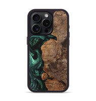 iPhone 15 Pro Wood+Resin Phone Case - Sonja (Green, 703361)