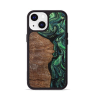 iPhone 13 Wood+Resin Phone Case - Kathy (Green, 703363)