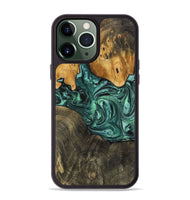 iPhone 13 Pro Max Wood+Resin Phone Case - Bryce (Green, 703366)