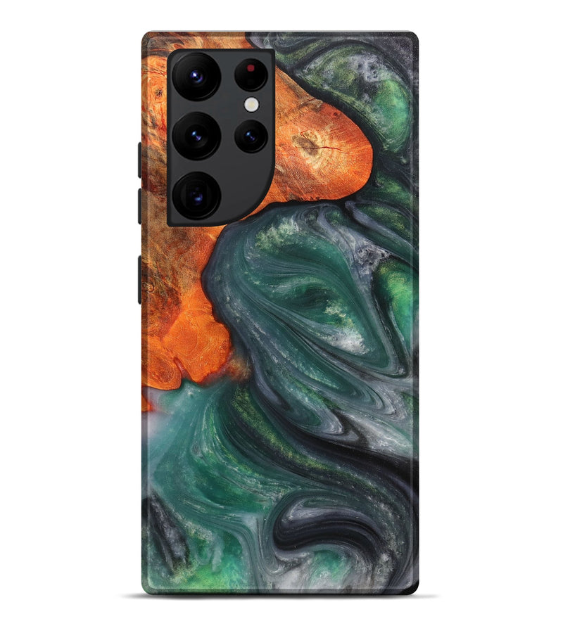 Galaxy S22 Ultra Wood+Resin Live Edge Phone Case - Jeremiah (Green, 703373)