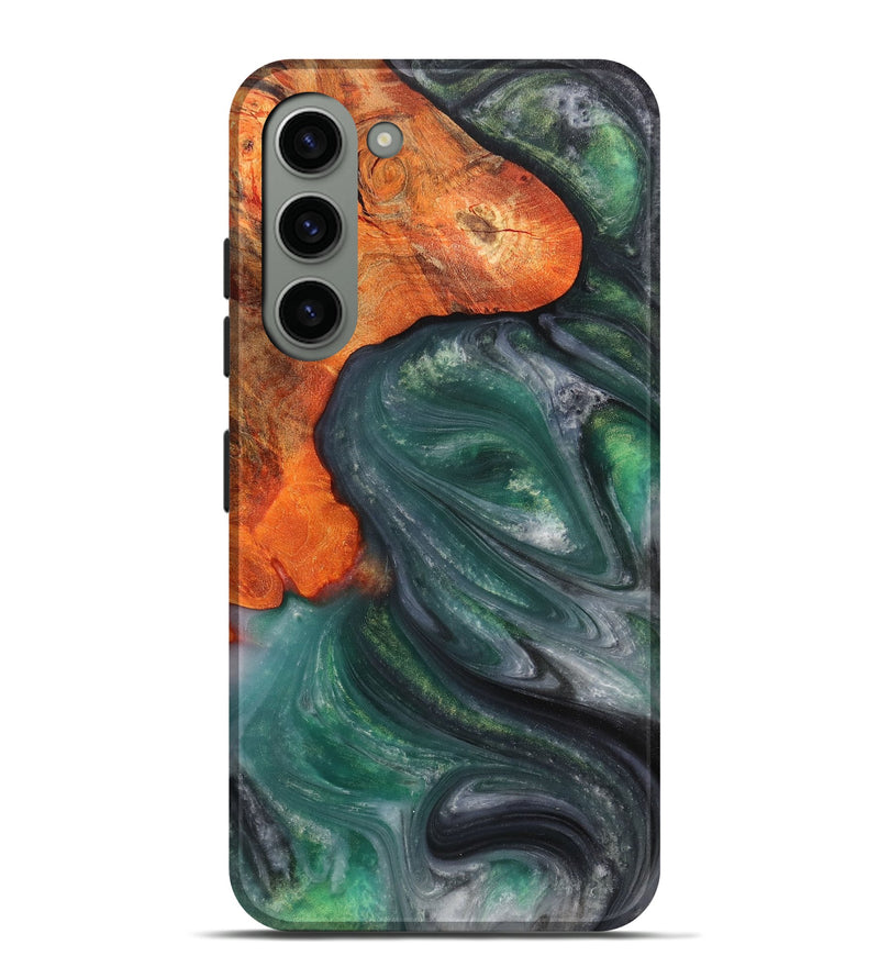 Galaxy S23 Plus Wood+Resin Live Edge Phone Case - Jeremiah (Green, 703373)