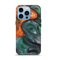 iPhone 14 Pro Wood+Resin Live Edge Phone Case - Jeremiah (Green, 703373)