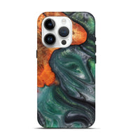 iPhone 15 Pro Wood+Resin Live Edge Phone Case - Jeremiah (Green, 703373)
