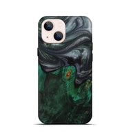 iPhone 13 mini Wood+Resin Live Edge Phone Case - Julio (Green, 703374)