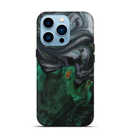 iPhone 14 Pro Wood+Resin Live Edge Phone Case - Julio (Green, 703374)
