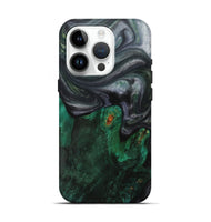 iPhone 15 Pro Wood+Resin Live Edge Phone Case - Julio (Green, 703374)