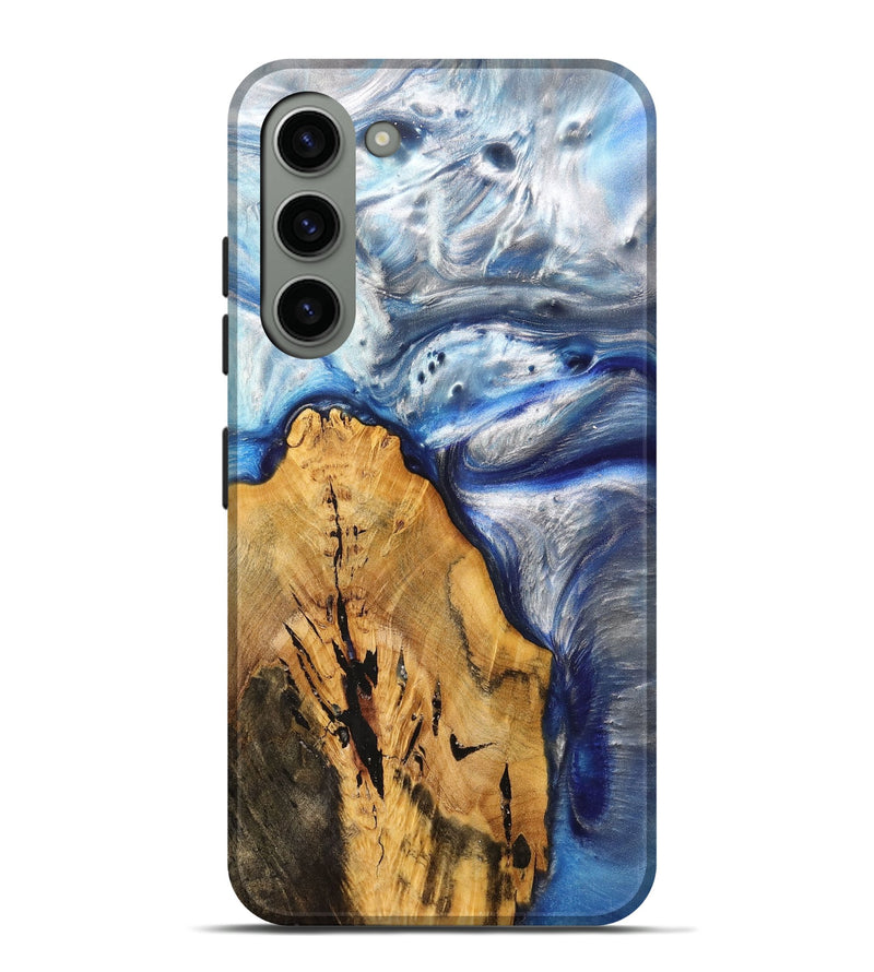 Galaxy S23 Plus Wood+Resin Live Edge Phone Case - Anna (Blue, 703376)