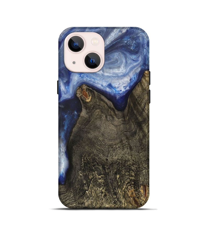 iPhone 13 mini Wood+Resin Live Edge Phone Case - Estrella (Blue, 703377)