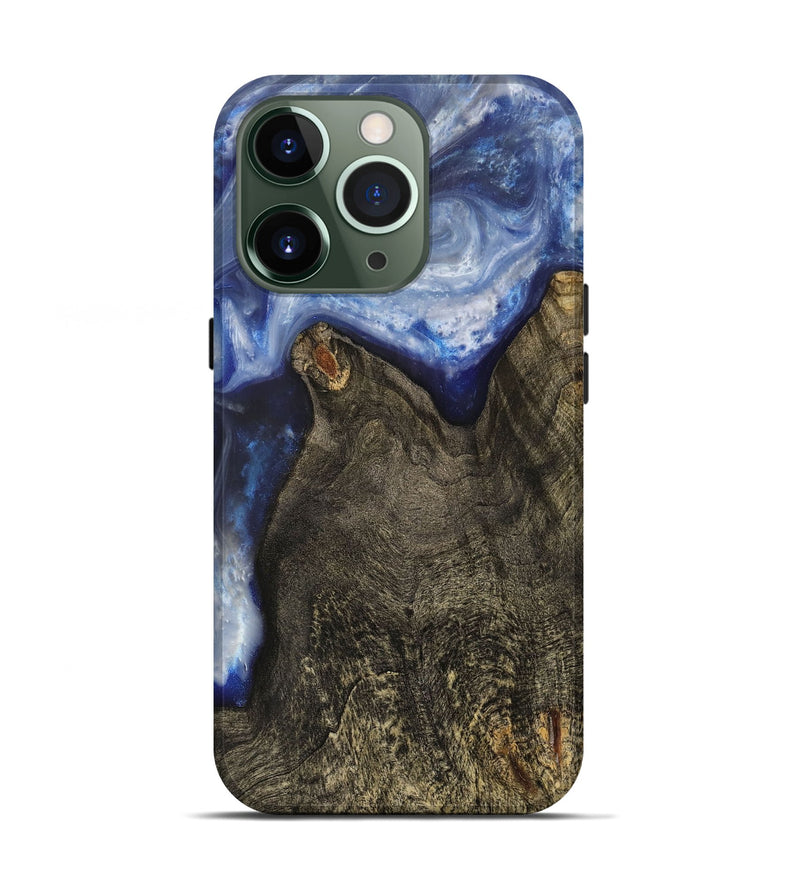 iPhone 13 Pro Wood+Resin Live Edge Phone Case - Estrella (Blue, 703377)
