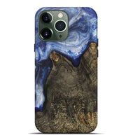 iPhone 13 Pro Max Wood+Resin Live Edge Phone Case - Estrella (Blue, 703377)