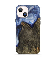 iPhone 14 Wood+Resin Live Edge Phone Case - Estrella (Blue, 703377)