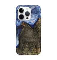 iPhone 15 Pro Wood+Resin Live Edge Phone Case - Estrella (Blue, 703377)