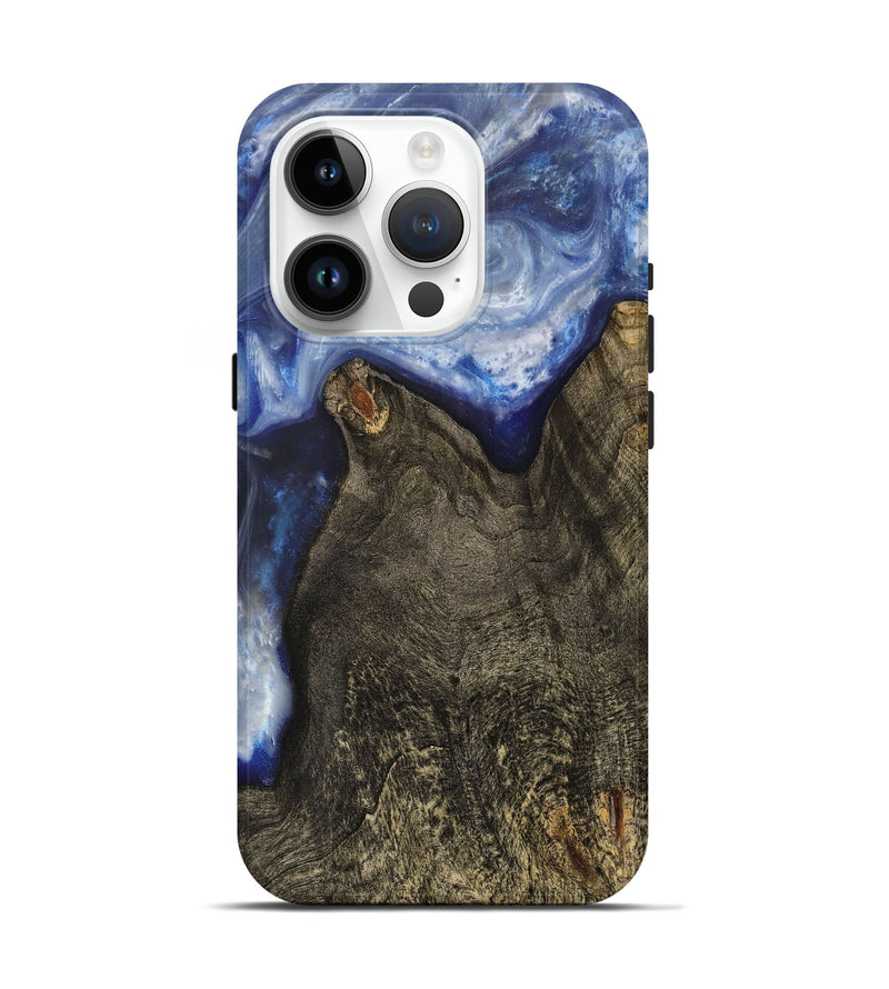 iPhone 15 Pro Wood+Resin Live Edge Phone Case - Estrella (Blue, 703377)