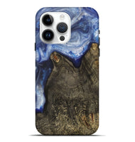 iPhone 15 Pro Max Wood+Resin Live Edge Phone Case - Estrella (Blue, 703377)