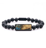 Lava Bead Wood+Resin Bracelet - Dante (Teal & Gold, 703462)