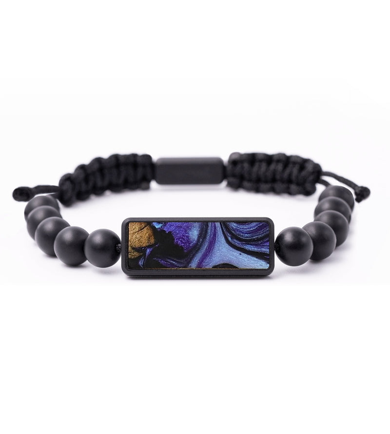 Onyx Bead Wood+Resin Bracelet - Mabel (Purple, 703483)