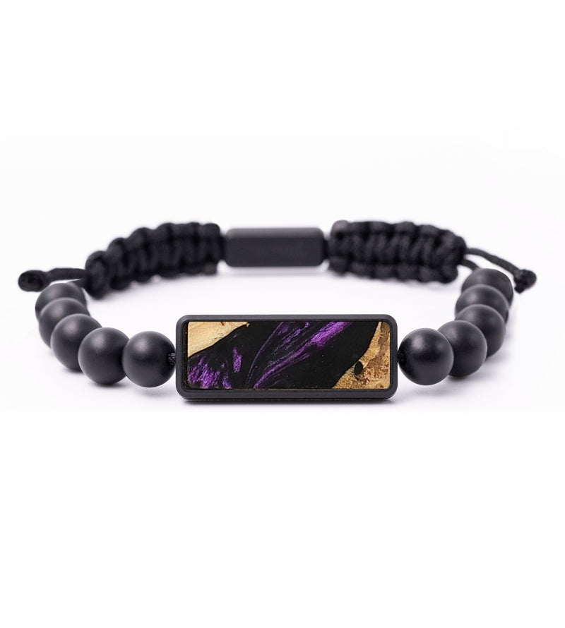 Onyx Bead Wood+Resin Bracelet - Issac (Purple, 703488)