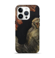 iPhone 15 Pro Wood+Resin Live Edge Phone Case - Cora (Pure Black, 703566)