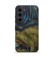 Galaxy S23 Wood+Resin Live Edge Phone Case - Merle (Teal & Gold, 703575)