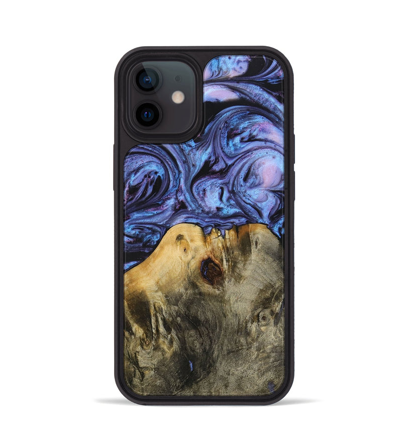 iPhone 12 Wood+Resin Phone Case - India (Purple, 703592)