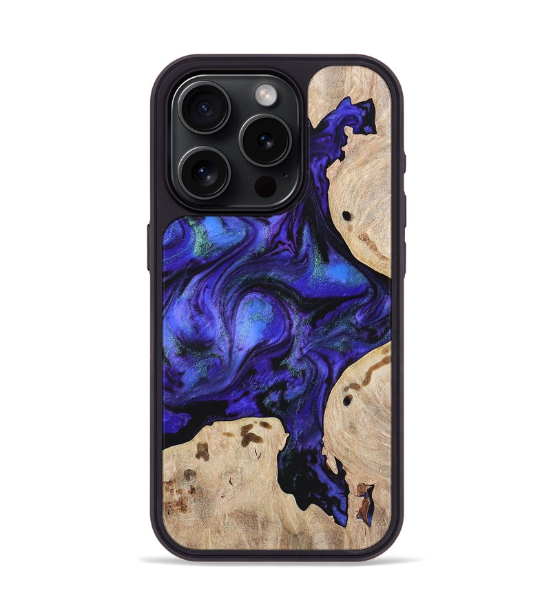 iPhone 15 Pro Wood+Resin Phone Case - Liliana (Purple, 703593)