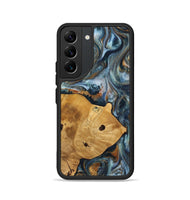 Galaxy S22 Wood+Resin Phone Case - Maude (Teal & Gold, 703639)