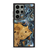 Galaxy S23 Ultra Wood+Resin Phone Case - Maude (Teal & Gold, 703639)