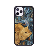 iPhone 11 Pro Wood+Resin Phone Case - Maude (Teal & Gold, 703639)