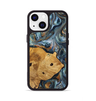 iPhone 13 Wood+Resin Phone Case - Maude (Teal & Gold, 703639)