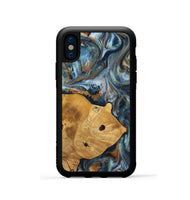 iPhone Xs Wood+Resin Phone Case - Maude (Teal & Gold, 703639)