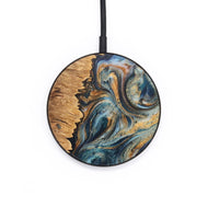 Circle Wood+Resin Wireless Charger - Glen (Teal & Gold, 703668)