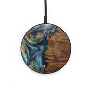 Circle Wood+Resin Wireless Charger - Kathy (Teal & Gold, 703672)