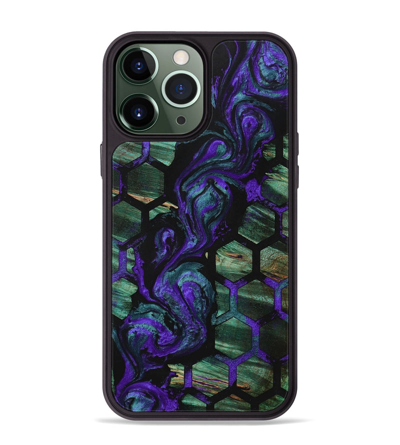 iPhone 13 Pro Max Wood+Resin Phone Case - Nash (Pattern, 703703)