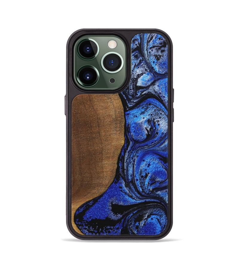 iPhone 13 Pro Wood+Resin Phone Case - Gale (Blue, 703725)