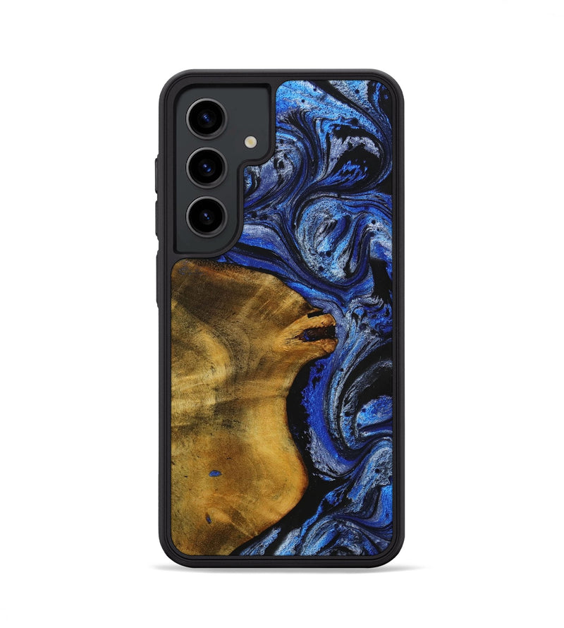 Galaxy S24 Wood+Resin Phone Case - Ximena (Blue, 703726)