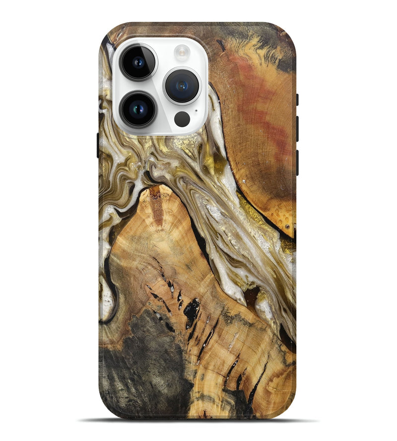 iPhone 15 Pro Max Wood+Resin Live Edge Phone Case - Killian (Black & White, 703772)