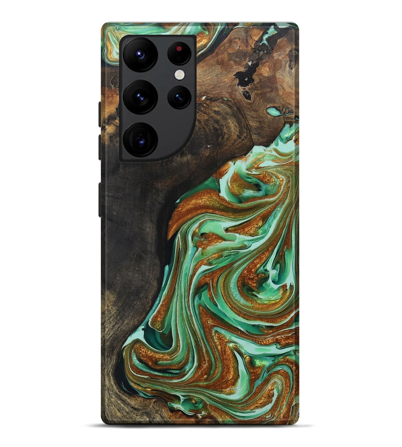 Galaxy S22 Ultra Wood+Resin Live Edge Phone Case - Blakely (Green, 703773)