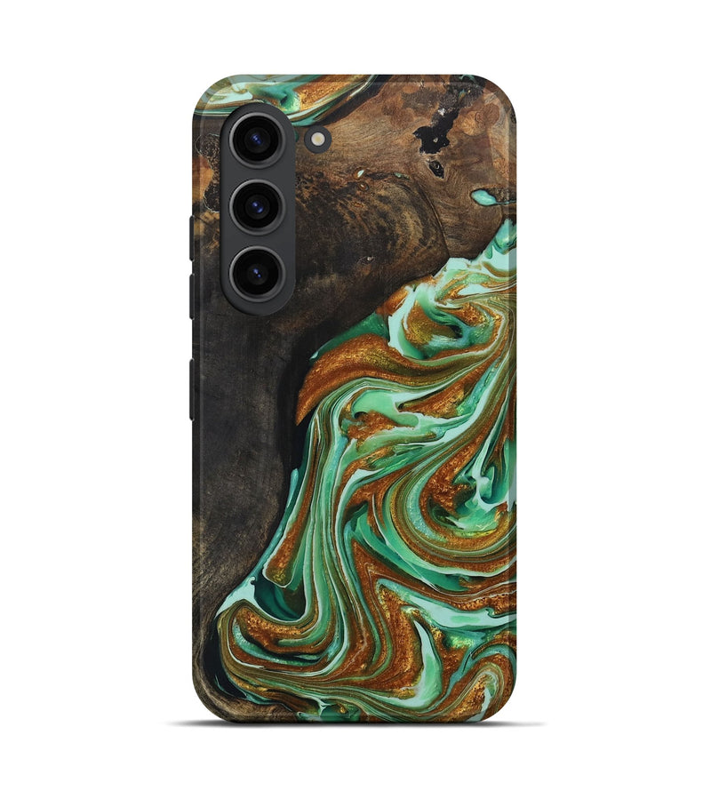 Galaxy S23 Wood+Resin Live Edge Phone Case - Blakely (Green, 703773)