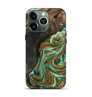 iPhone 13 Pro Wood+Resin Live Edge Phone Case - Blakely (Green, 703773)