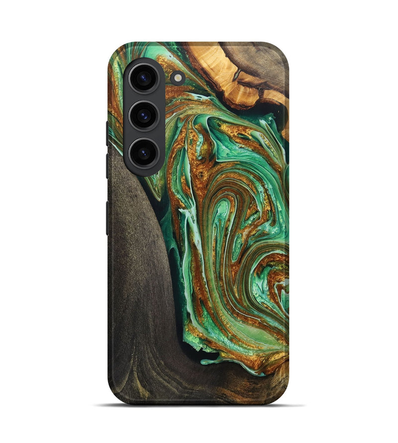 Galaxy S23 Wood+Resin Live Edge Phone Case - Howard (Green, 703774)