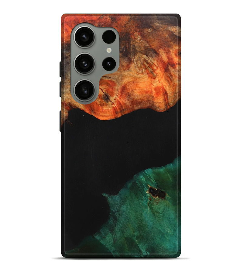 Galaxy S24 Ultra Wood+Resin Live Edge Phone Case - Sheryl (Pure Black, 703775)
